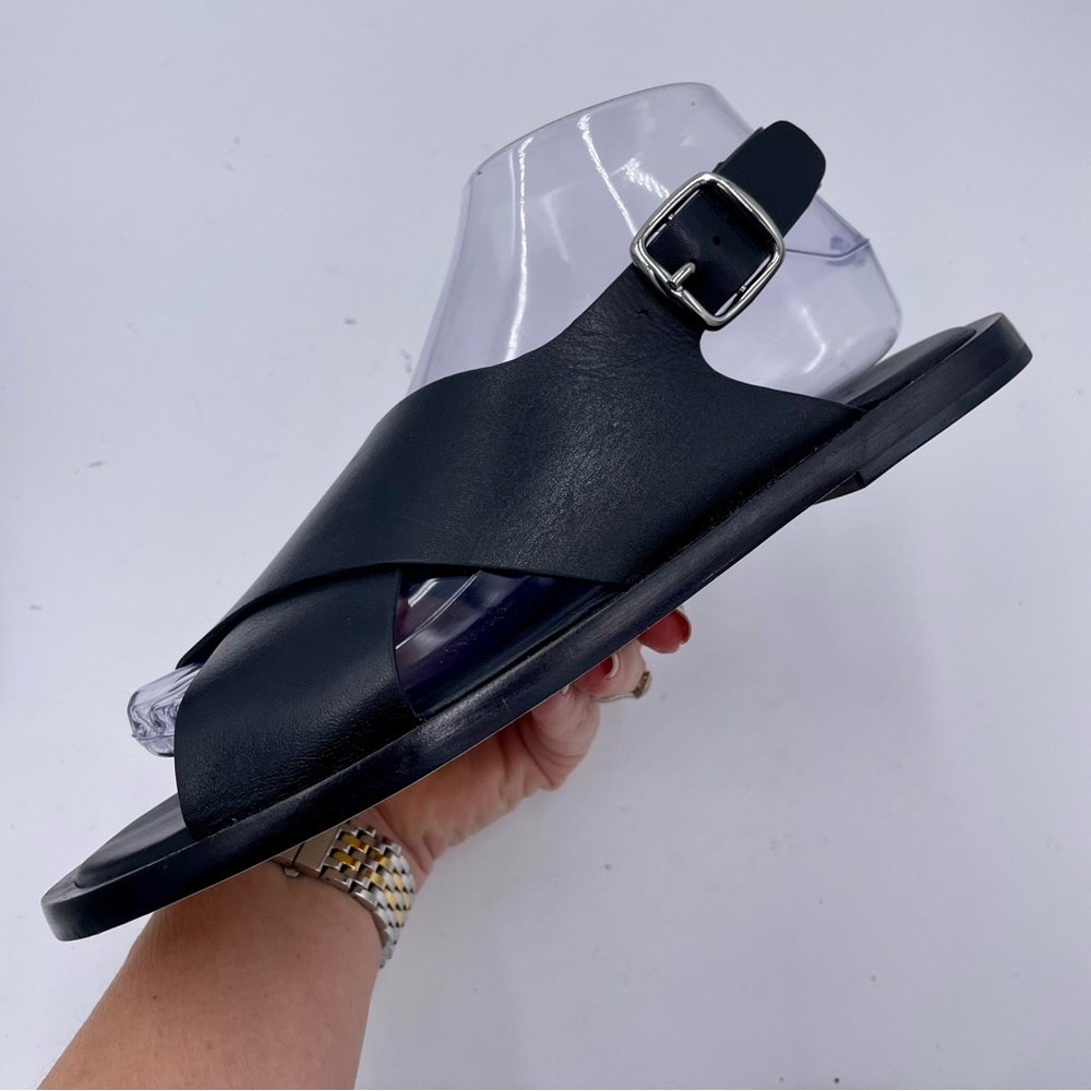 NEW Everlane Black Leather City Crossover Sandal‎ in Size 6 - Picture 9 of 14